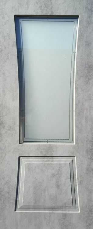 Модель С5, дверь со стеклом, бетон темный